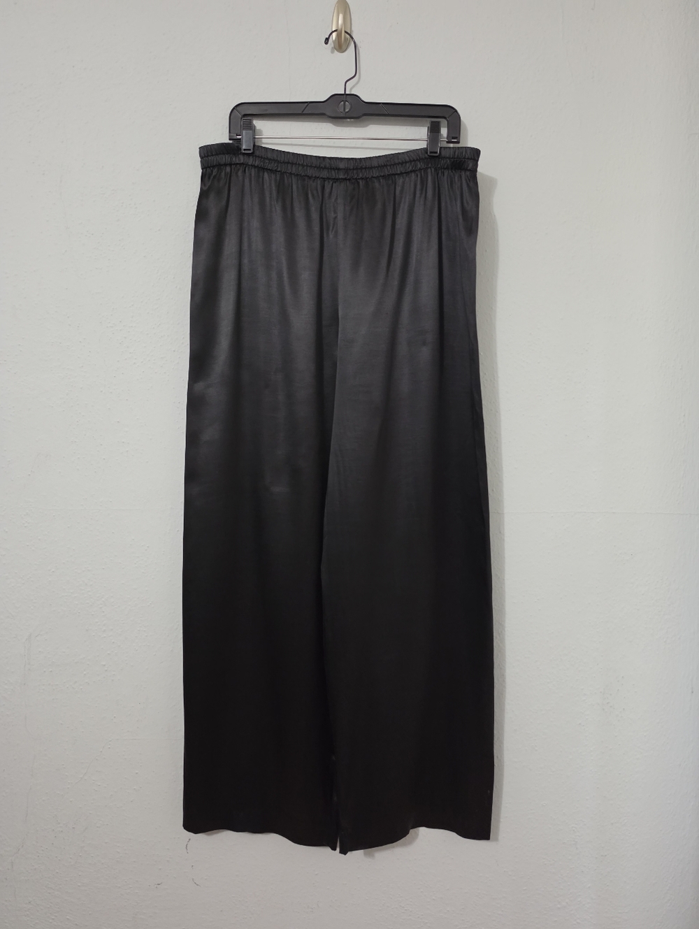 R & M Richards Vintage Black Satin High Rise Slacks Straight Leg Pants 18
